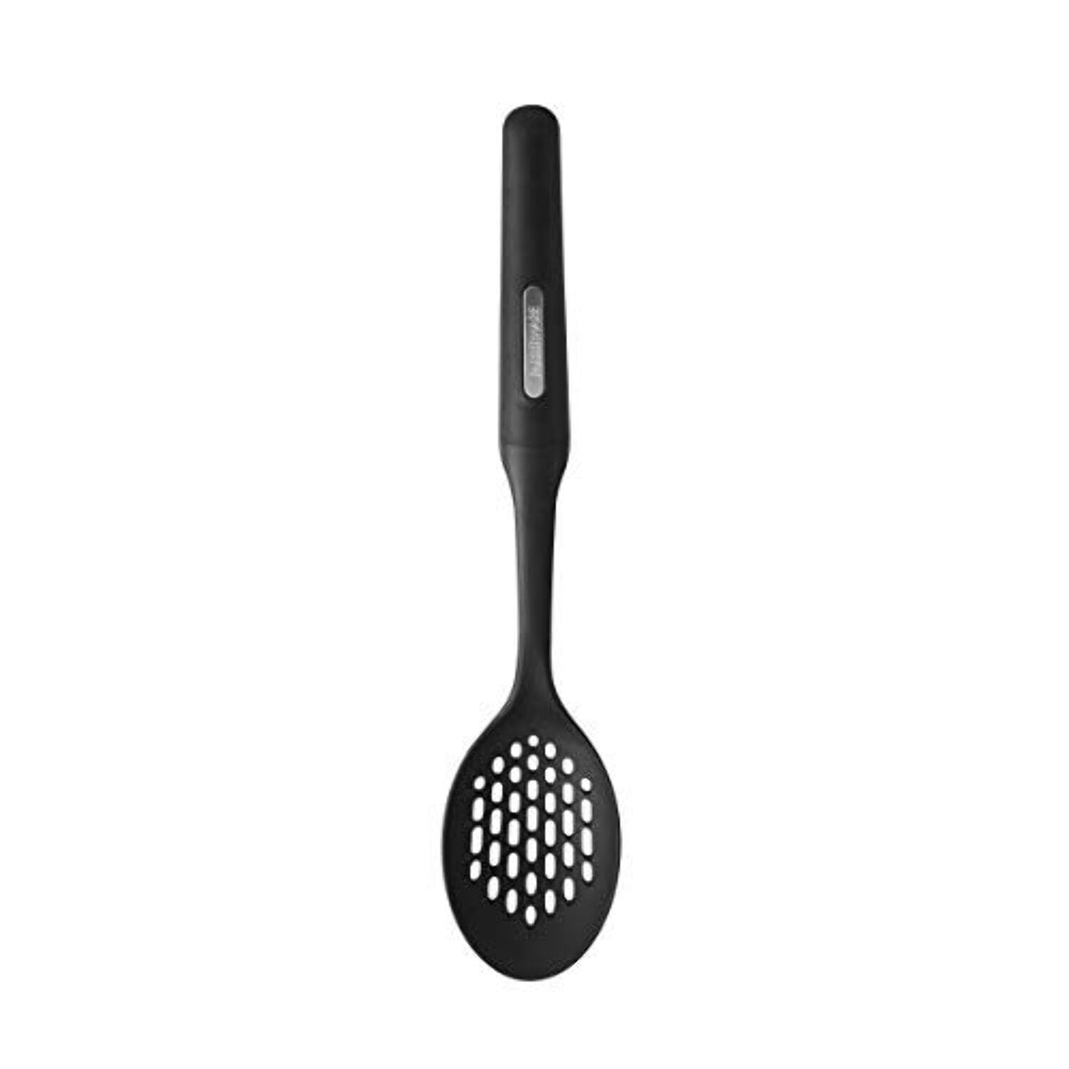 Farberware Professional Soft Handled Slotted Straining Spoon with Perforations Heavy-Duty Heat Resistant Nylon Safe for Non-stick Cookware, 13-Inch, Black