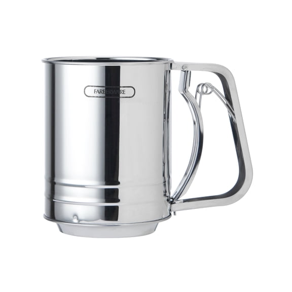 Farberware Professional Stainless Steel 3 Cup Flour Sifter with One-Hand Operation