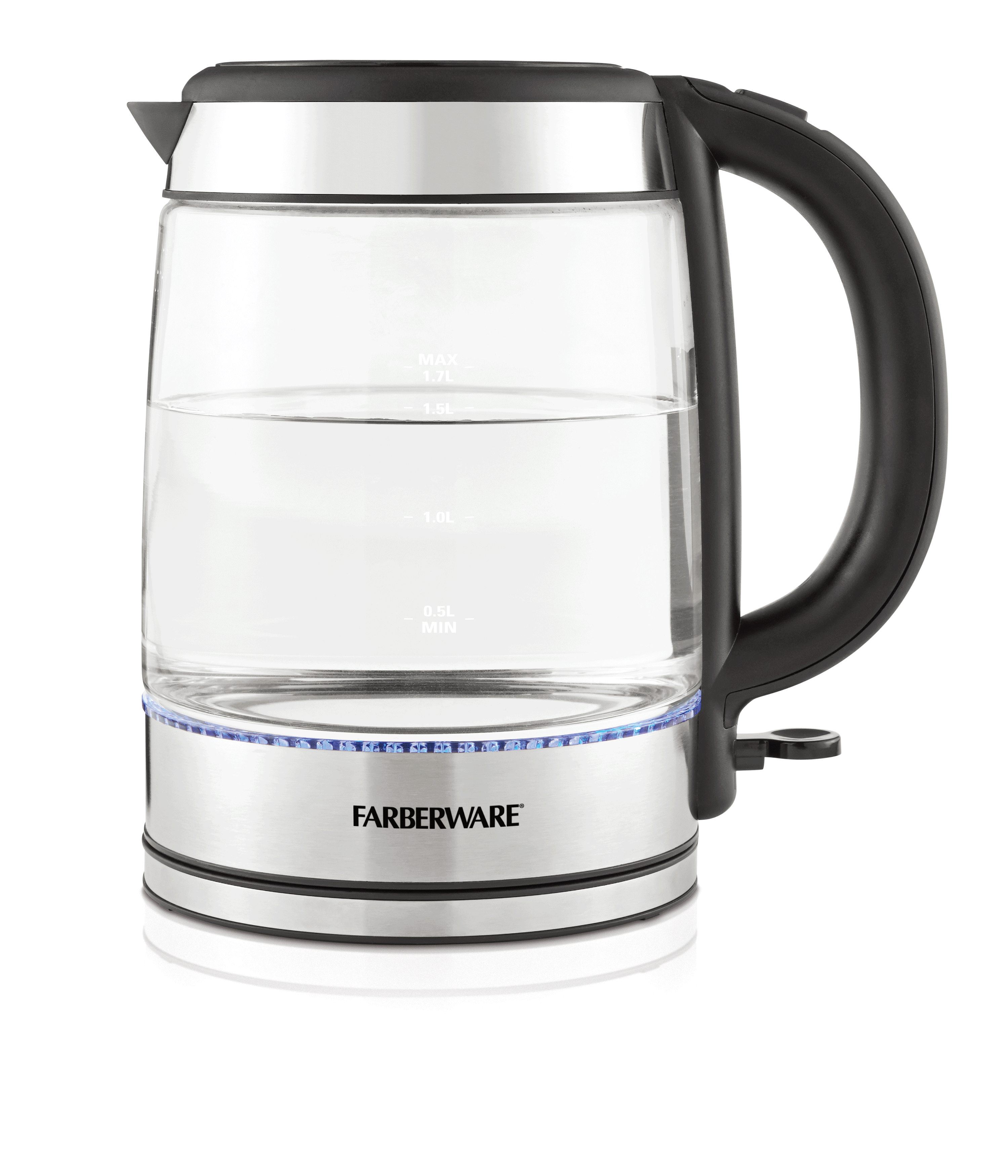 Farberware Royal Glass and Stainless Steel 1.7 Liter Electric Tea Kettle, Cordless - image 1 of 6