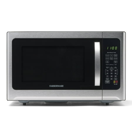 Farberware Smart Sensor Countertop Microwave Oven with LED Lighting & Child Lock, 1.2 Cu Ft Black