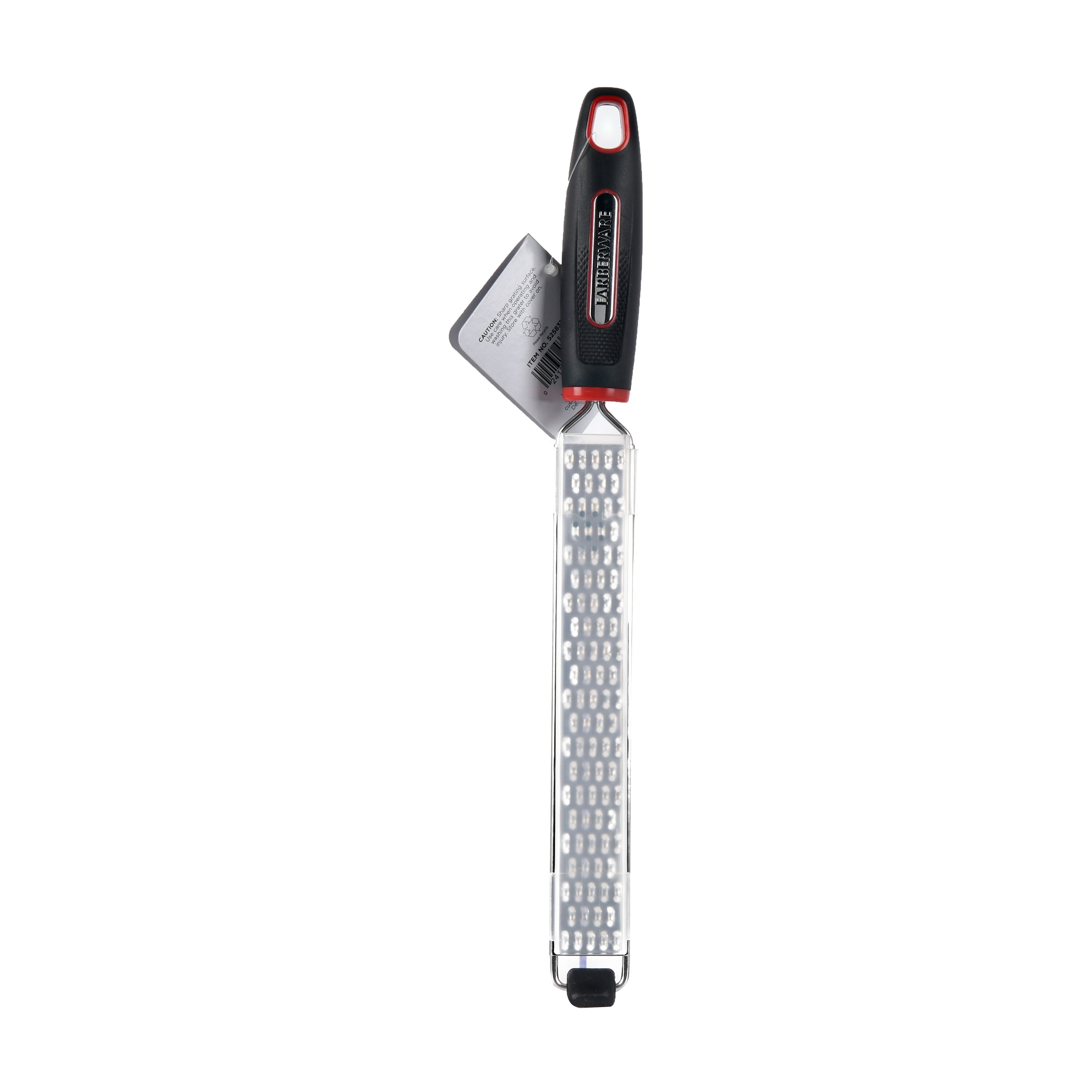 Farberware 1.6 in x 7.65 in Soft Grip Ceramic Blade Peeler Black with Red  Accents 