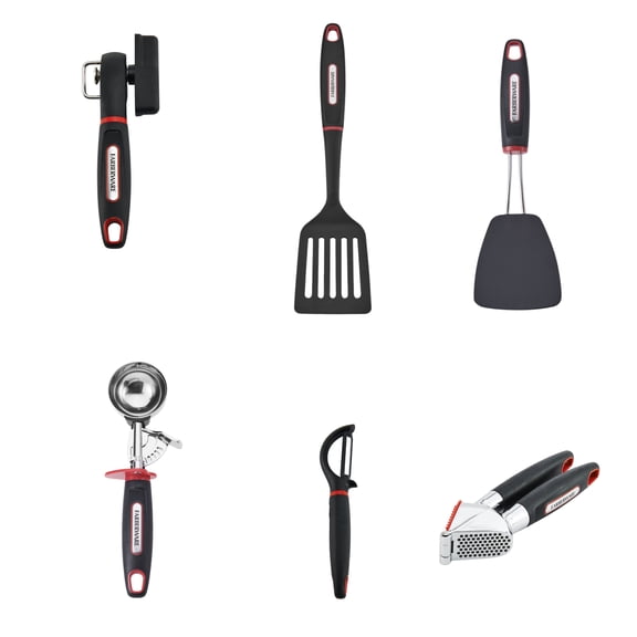 Farberware Soft Grips 6-Piece Kitchen Gadget Set, Non-Stick Safe, Dishwasher Safe