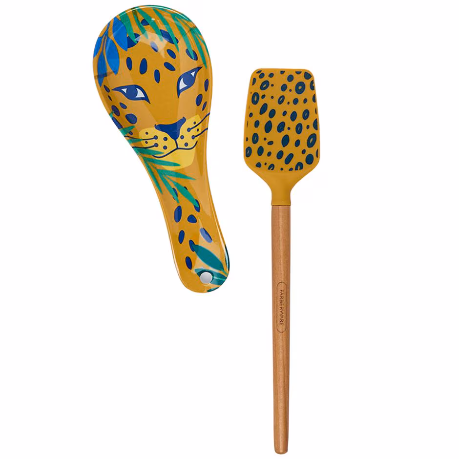 thumbnail image 1 of Farberware Spoon Rest and Spatula Set-Cheetah, 1 of 1