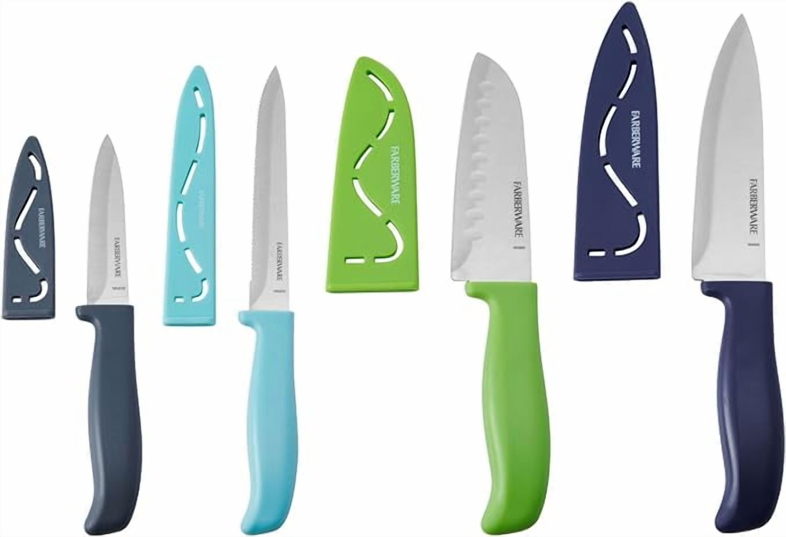 Farberware Stainless Steel Chef Knife Set, 4-Piece, Multicolored