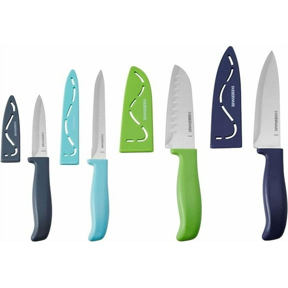 Farberware Stainless Steel Chef Knife Set, 4-Piece, Multicolored