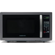 Farberware Stainless Steel Countertop Microwave Oven with Child Lock, 1.1 Cu Ft Black Stainless