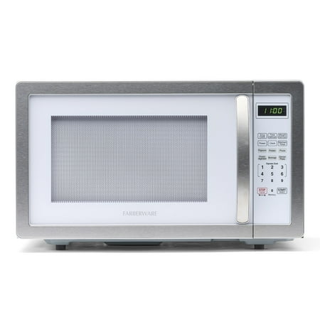 Farberware - Classic 1.1 Cu. Ft. Countertop Microwave Oven - Platinum white