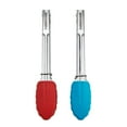 thumbnail interactive-video image 1 of Farberware Stainless Steel Mini Locking Tongs with Silicone Tips, 2 Count, in Assorted Colors, 1 of 14