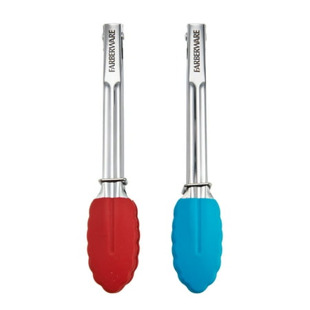 Farberware Stainless Steel Mini Locking Tongs with Silicone Tips, 2 Count, in Assorted Colors price history and forecast - Farberware 5124787