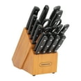 thumbnail image 1 of Farberware Stamped 20 Piece Triple Rivet Stainless Steel Kitchen Knife Set with Block Black, 1 of 15