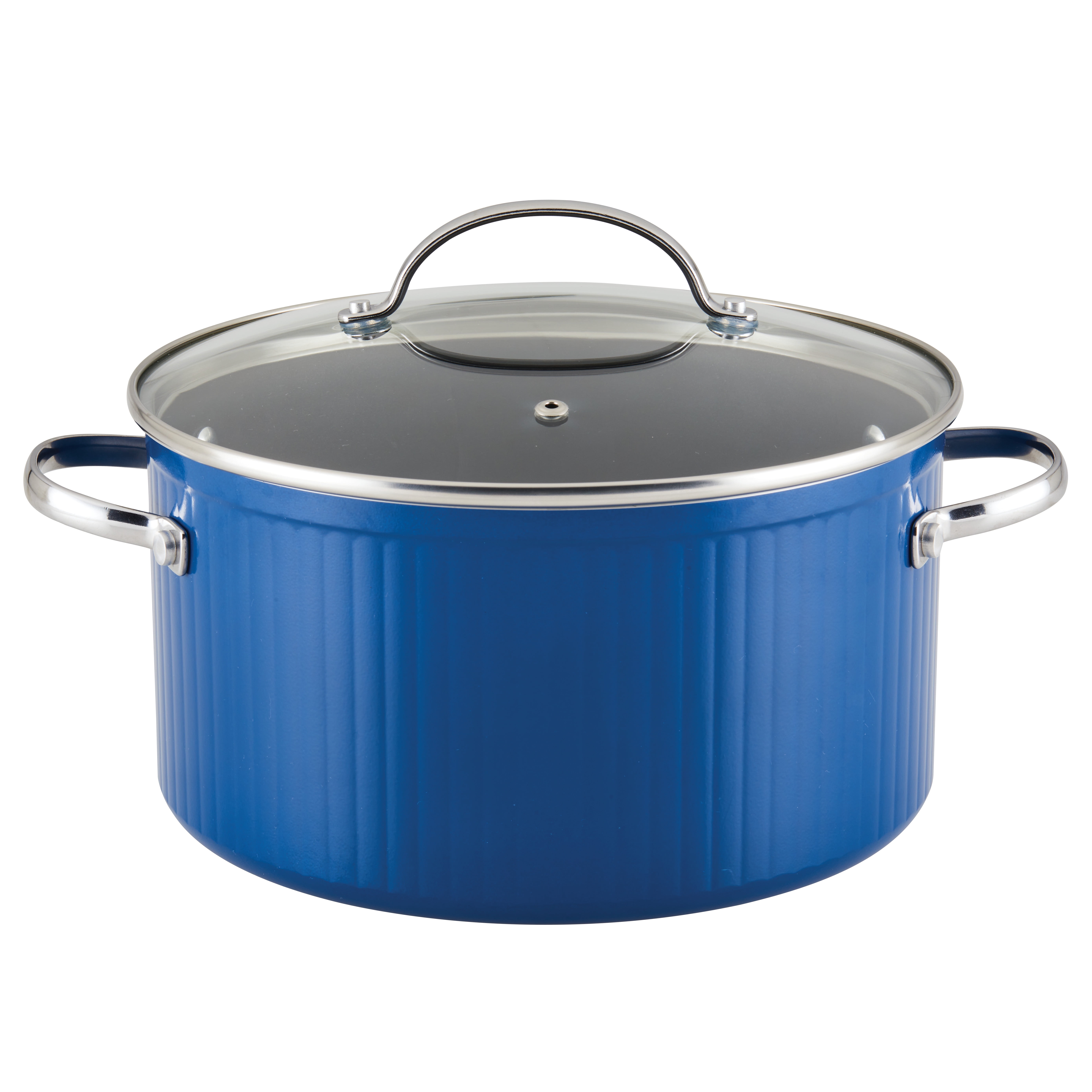 Farberware Style 6 Quart Nonstick Stockpot with Tempered Glass Lid, Dishwasher Safe, Oven Safe to 500°F, Blue
