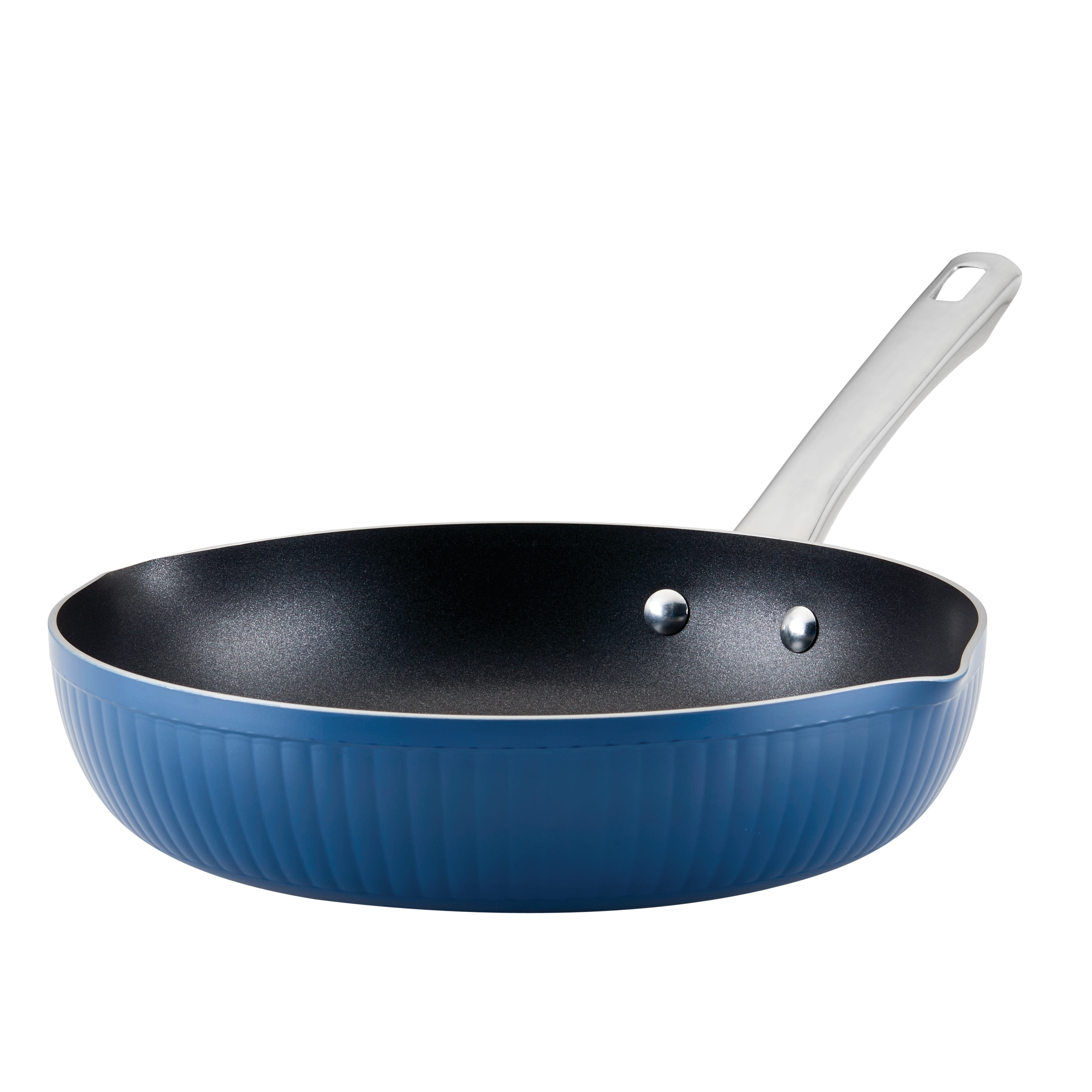 Farberware 11.25 in. Smart Control- Aluminum Nonstick Frying Pan in Aqua  with Lid 22399 - The Home Depot