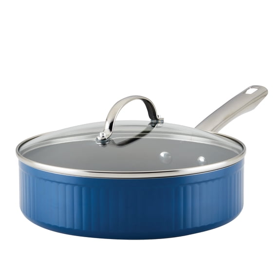 Farberware Style Nonstick Aluminum with Glass Lid, Hi-Heat Silicone Polyester