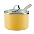 thumbnail image 1 of Farberware Style 3 Quart Nonstick Straining Saucepan with Tempered Glass Lid, Dishwasher Safe and Oven Safe to 500°F, Yellow, 1 of 17