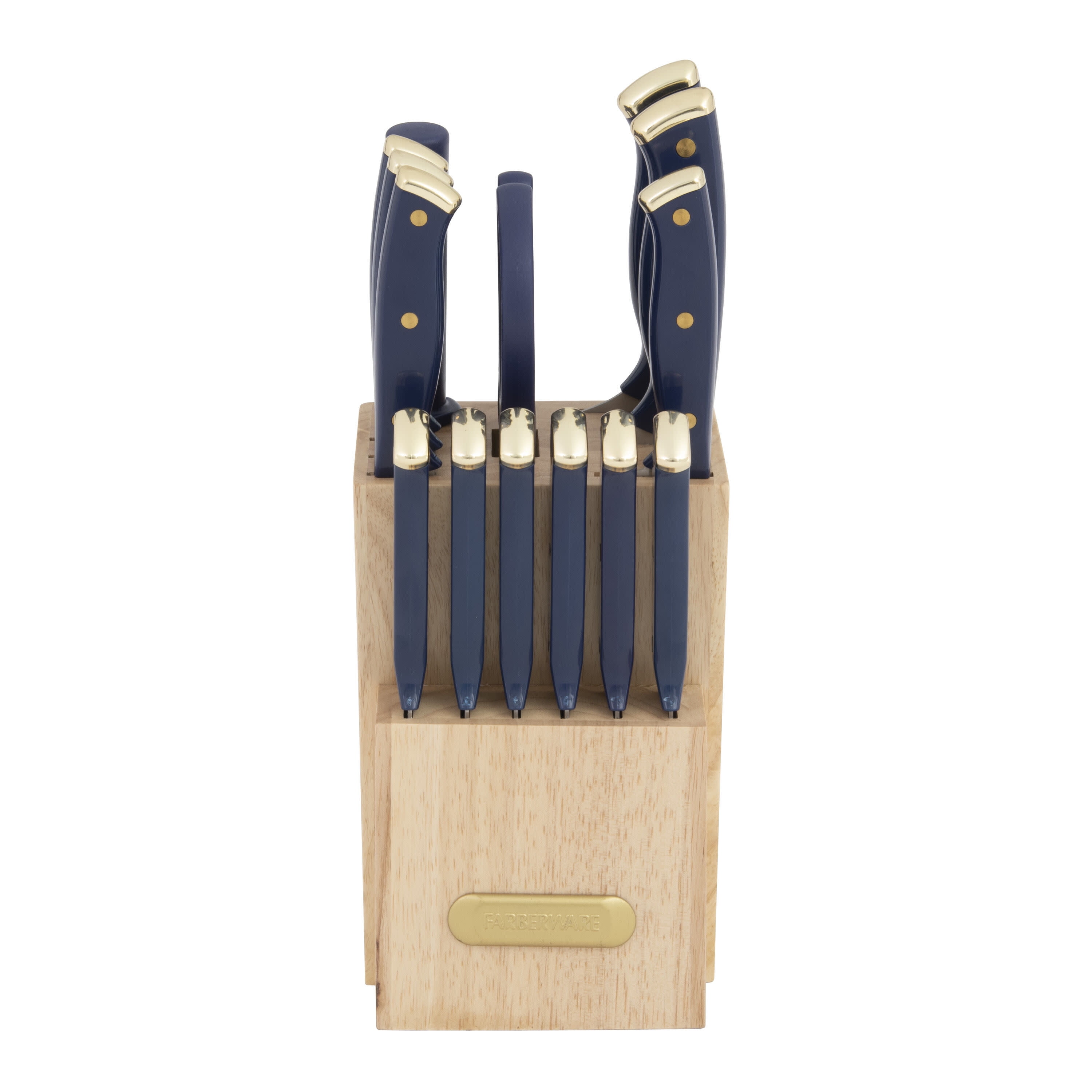 Farberware 15-Piece Forged Triple Riveted Knife Block Set, High