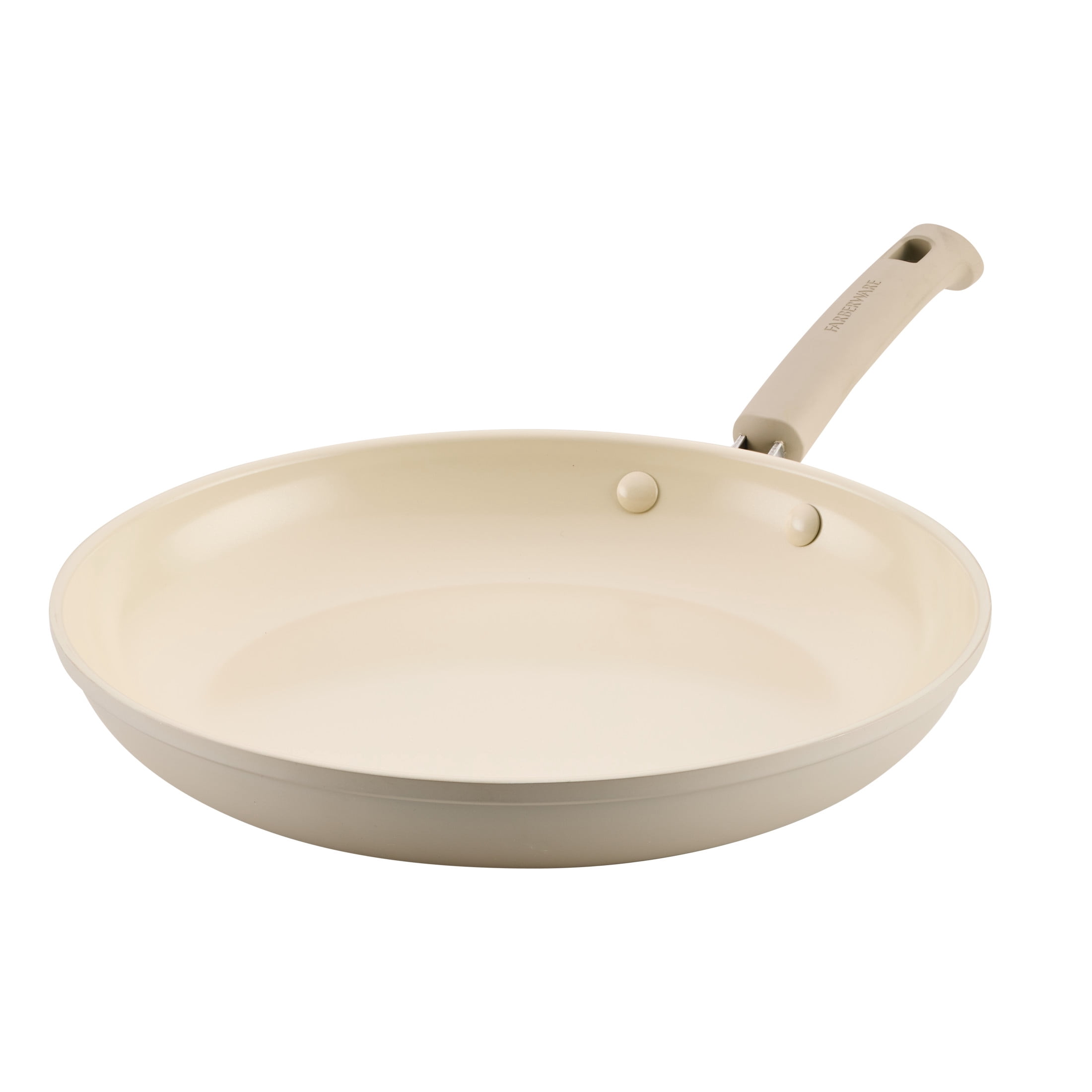 Farberware TrueCook 12.25-Inch Ceramic Nonstick Frying Pan, Dishwasher and Oven Safe, Taupe