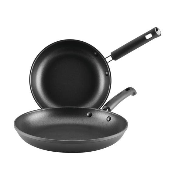 Farberware TrueCook 2-Piece Nonstick Frying Pan Set, 10 in and 12.25 in, Black