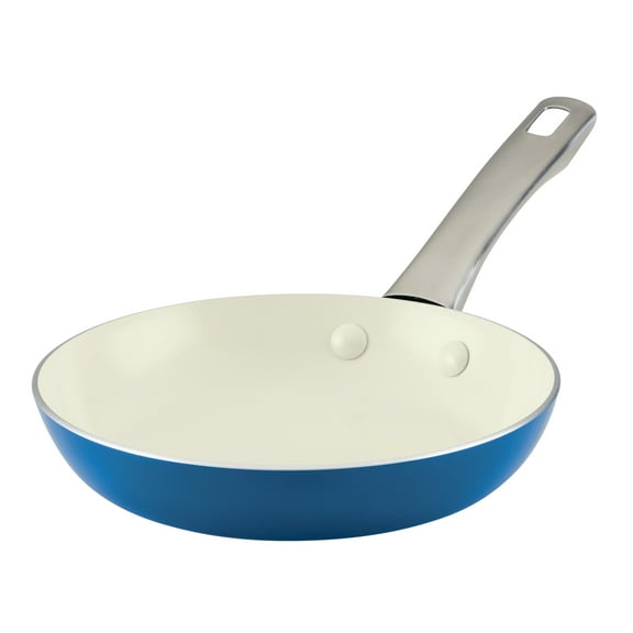 Farberware Vibrance 8 Inch Ceramic Nonstick Frying Pan, Dishwasher Safe and Oven Safe to 500F, Blue