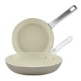 thumbnail image 1 of Farberware Vibrance 2 Pcs Ceramic Nonstick Frying Pan Set, Dishwasher Safe and Oven Safe to 500°F, Silver, 1 of 4