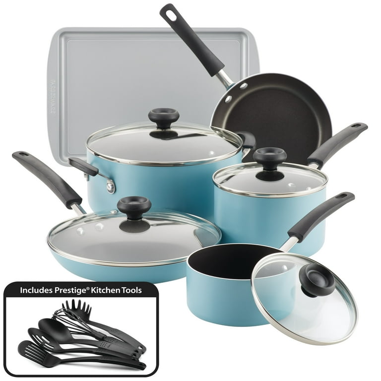 Farberware Aqua Aluminum 15-Piece Cookware Set