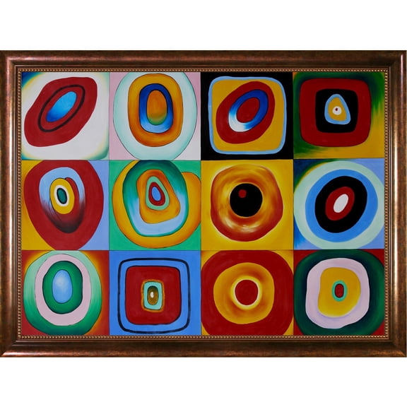 Farbstudie Quadrate with Verona Cafe Frame 36"X48"