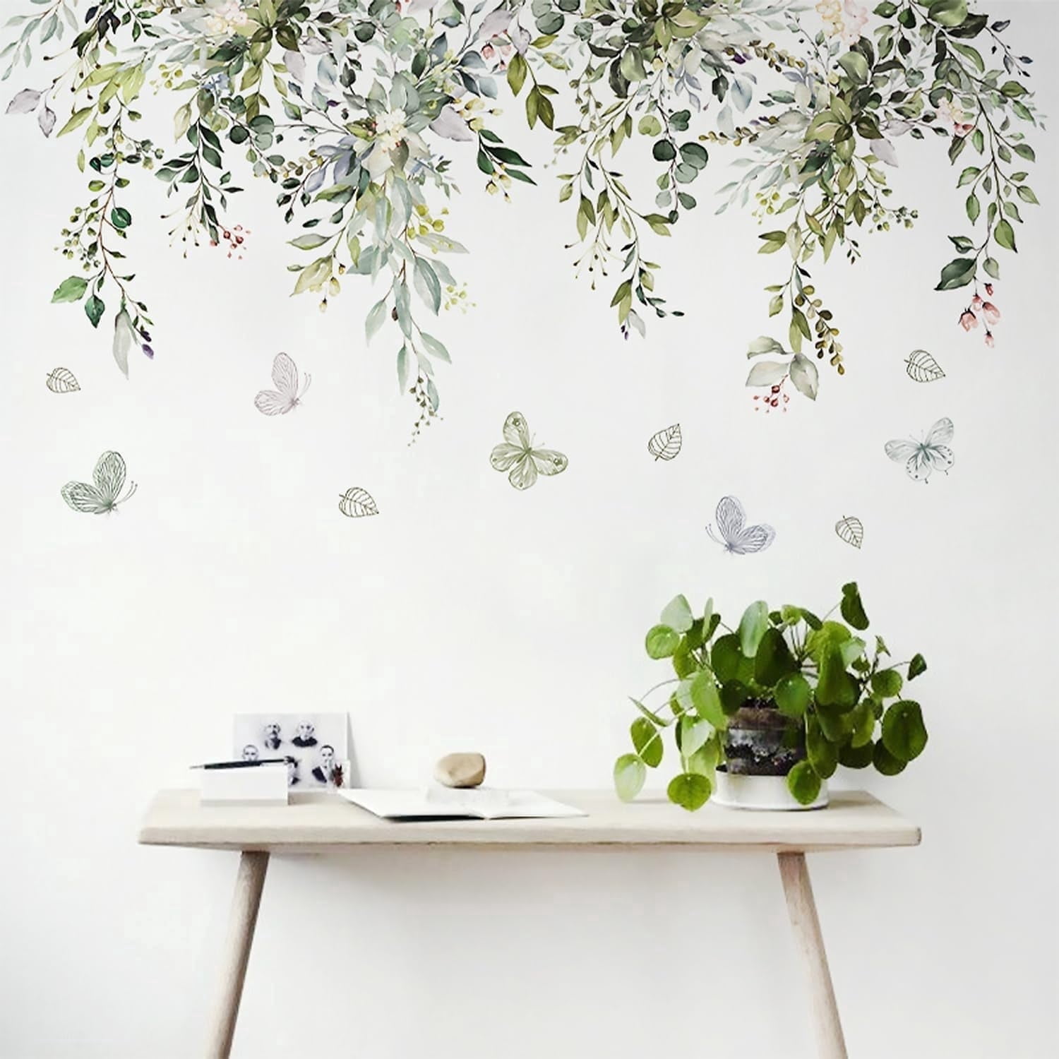 Farcauo 2 Set Wall Decals Peel and Stick Wall Stickers Decor Flower ...