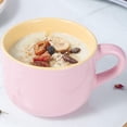 thumbnail image 1 of Farcauo 21oz Pink Soup Bowls Microwave Safe with HandlesLarge Soup Mug XXL Coffee Mugs Big Ceramic Tea Cups Cappuccino Cup Gift Birthday Gifts for Women and Men, 1 of 8