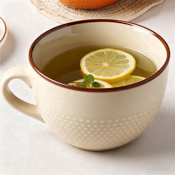 Farcauo 24 Ounce Oversized Soup Mug Bowl Large Coffee Cup Ceramic Soup Mug with Handle 700 ML Coffee Tea Cup