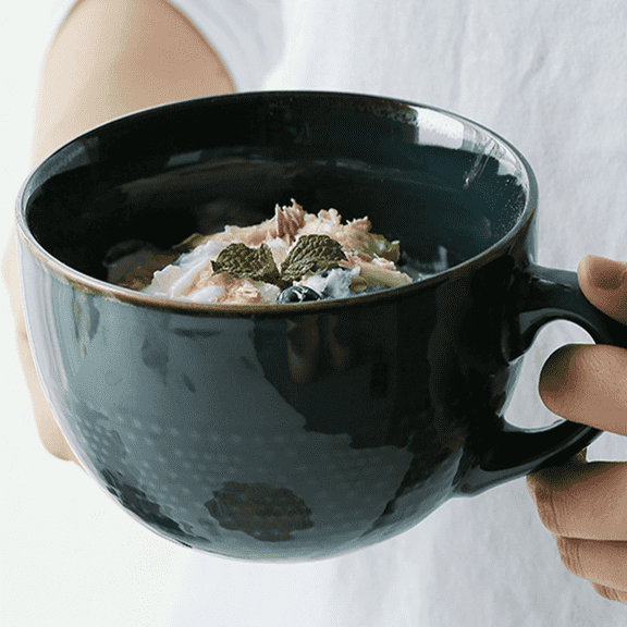 Farcauo 700 ML Large Coffee Cup Ceramic Soup Mug with Handles 24 Ounce Oversized Soup Mugs Bowl Porcelain Coffee Tea Cup XXL Cereal Bowls Soups Ramen Salad Bowl Coffee Cappuccino Cups Large Soup Bow