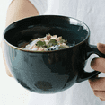 thumbnail image 1 of Farcauo 700 ML Large Coffee Cup Ceramic Soup Mug with Handles 24 Ounce Oversized Soup Mugs Bowl Porcelain Coffee Tea Cup XXL Cereal Bowls Soups Ramen Salad Bowl Coffee Cappuccino Cups Large Soup Bow, 1 of 7