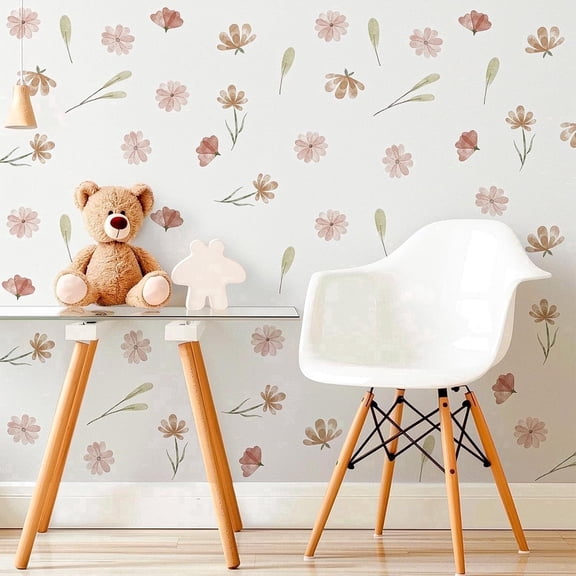 Farcauo 8Sheet/104pcs Colorful Boho Flower Wall Decals and Stickers Spring Wall Decor for Bedroom Bathroom Wildflower Bedroom Room Decor Flower Decals for Walls Walls Stickers & Murals