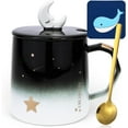thumbnail image 1 of Farcauo Cute Mug With Lid Star & Moon 3d Cup Gift Funny Coffee Mugs 420 ml/14 oz Tea Cups With Spoon & Coaster Tea Coffee Mug Cute Birthday Gift For Girlfriend Women Girls, 1 of 9