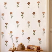 Farcauo Flower Home Wall Decor Living Room 12 Sheets / 72 pcs Wall Decals Peel and Stick Aesthetic Wall Stickers & Murals Wildflower Wall Stickers Decor for Bedroom Boho Vinyl Kitchen Wall Murals
