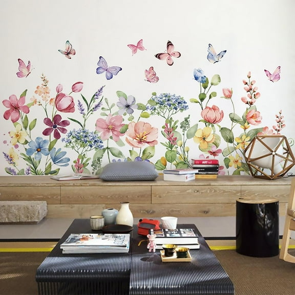 Farcauo Flower Wall Murals Peel Plant Wall Stickers Room Wall Decals Decor for Bedroom Wall Stickers for Living Room Wall Decor Stickers & Murals 3D Wall Art as Decorations
