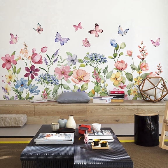 Farcauo Flower Wall Murals Peel Plant Wall Stickers Room Wall Decals Decor for Bedroom Wall Stickers for Living Room Wall Decor Stickers & Murals 3D Wall Art as Decorations