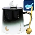 thumbnail image 1 of Farcauo Kawaii Cute Coffee Mug with Lid and Spoon 420 ml/14 oz Kawaii Moon Star Ceramic Mug Tea Coffee Cup for Chocolate Milk Latte Cappuccino Funny 14oz 3D Coffee Mug Gifts for Women Girls, 1 of 9