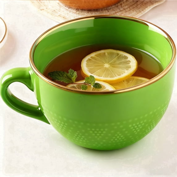 Farcauo Large Coffee Cup Ceramic Soup Mug with Handles 24 Ounce Oversized Soup Mugs Bowl 700 ML Coffee Tea Cup Soups Ramen Salad Bowl Coffee Cappuccino Cups Large Soup Bowl XXL Cereal Bowls