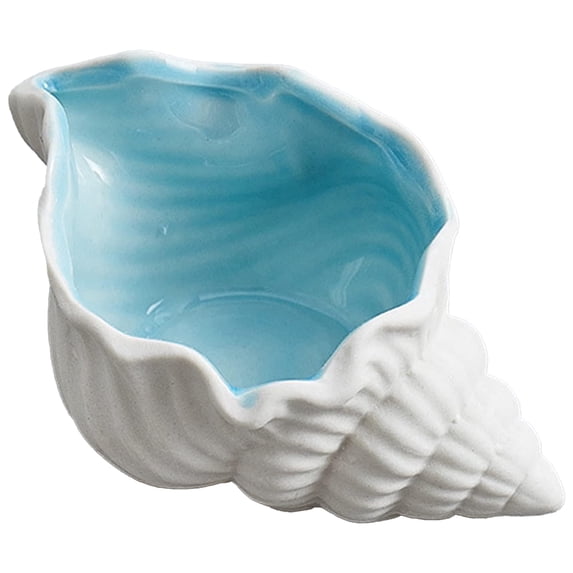 Farcauo Large Conch Jewelry Dish Tray 7.7 L x 4.7 W x 3.5 H inches Ceramic Shell Ring Holder Seashell Bowl Decorative Tray Cute Jewelry Organize Key Storage Tray for Home Decor Porcelain Jewelry Deco