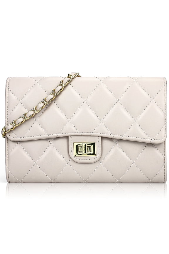 Quilted Crossbody Bag for Ladies Small Beige Purses Mini Trendy Clutch Satchel Ladies Shoulder Bag Womens Evening Purse