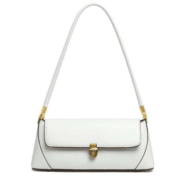 Farcauo Shoulder Bags Vintage Small Purses for Women White Pu Leather Tote Handbags