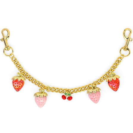Farcauo Strawberry Keychain Fashion Bag Charms Purse Charm for Handbags Gold Pendant for Women Cute Decorative Bag Chain