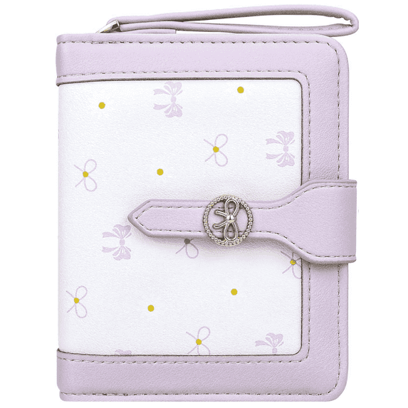 Farcauo Womens Wallet Cute Small Wallets for Women Purple Coquette Bow Women's Wallet Kawaii Card Wallets for Women Ladies Bow Stuff