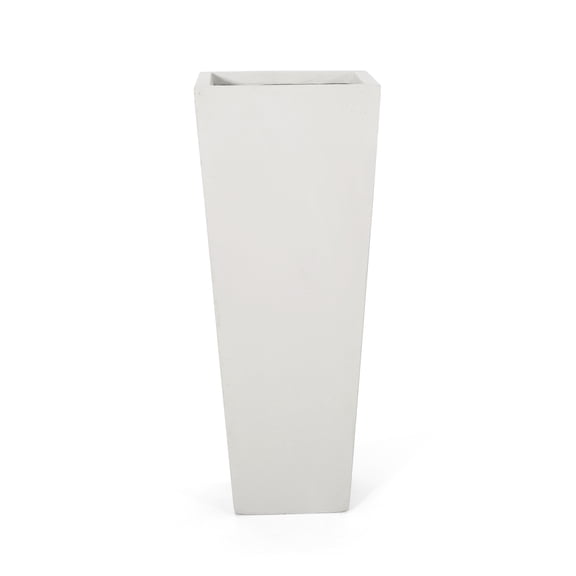 Fardeen Outdoor Modern Large Cast Stone Planter, White