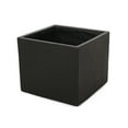 thumbnail image 1 of Fardeen Outdoor Modern Medium Cast Stone Square Planter, Black, 1 of 6