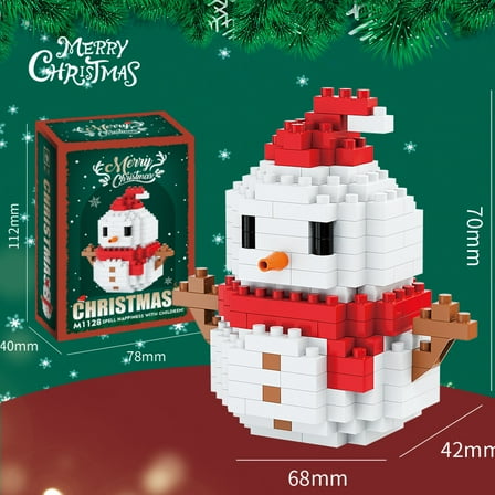 FareFlable Fun Christmas Snowman Figurine Building Blocks Set, Fun Christmas Tree Educational Building Toys, Perfect Christmas Decorations for Party Gifts & Favor Toys All Ages