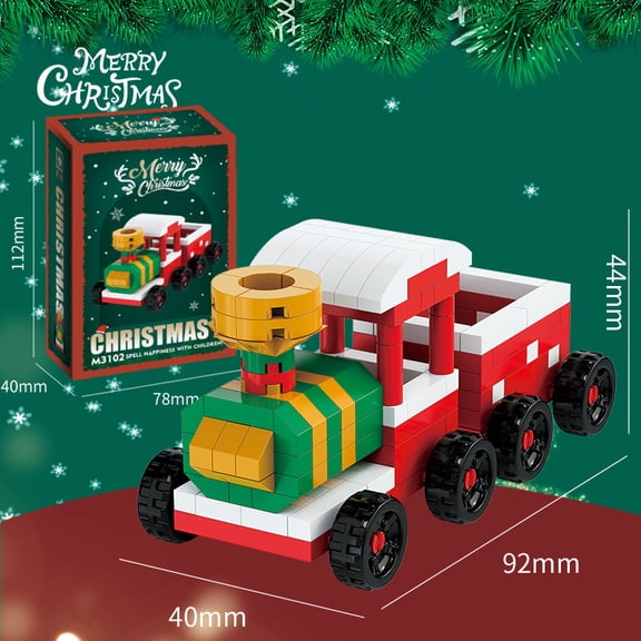 FareFlable Fun Christmas Train Figurine Building Blocks Set, Fun Christmas Tree Educational Building Toys, Perfect Christmas Decorations for Party Gifts & Favor Toys All Ages