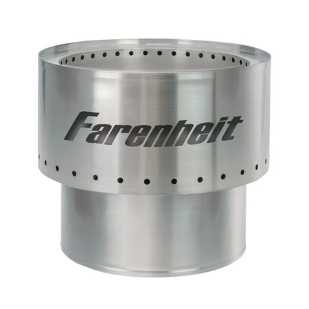 Farenheit - Flare 13.5-in Smokeless Fire Pit - Silver