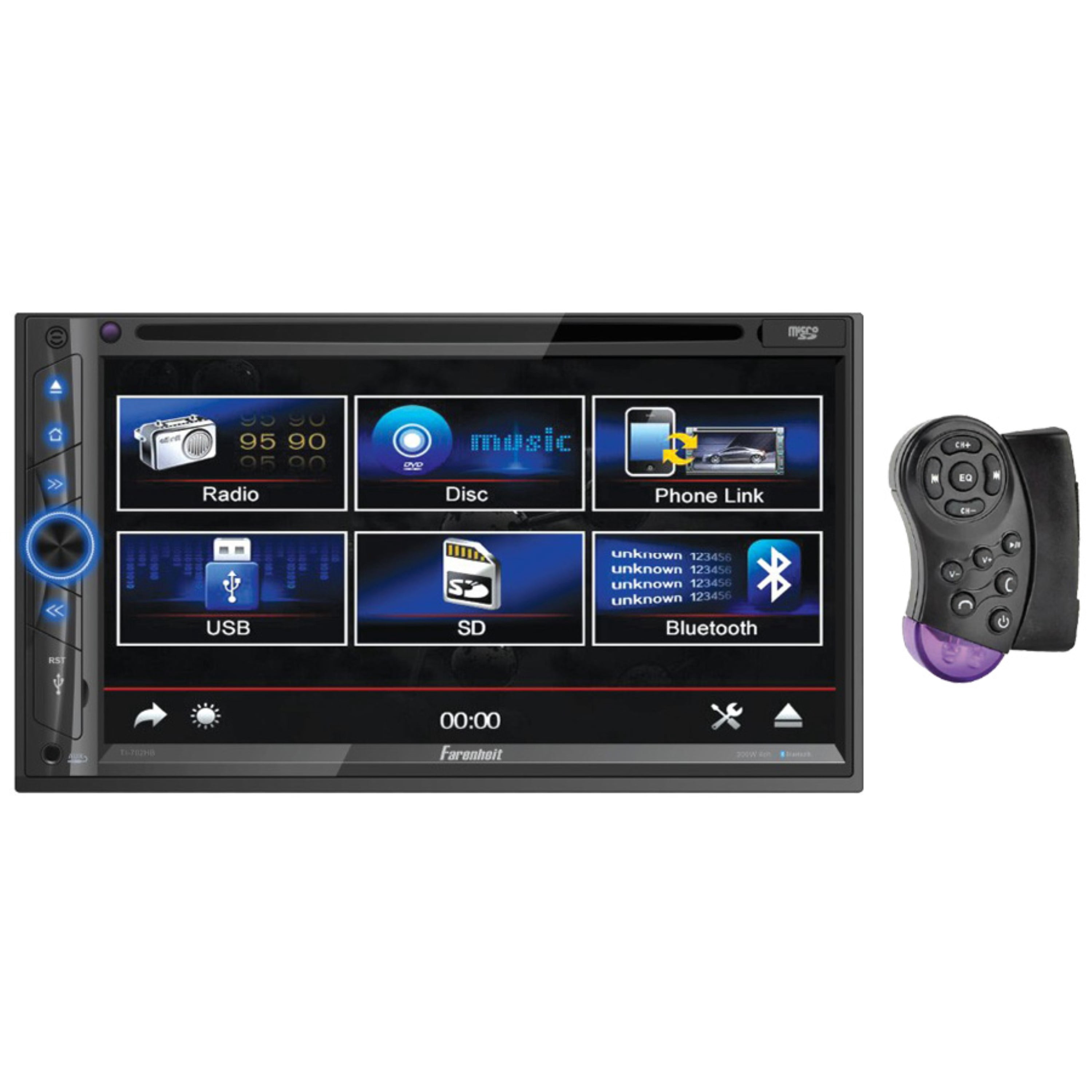 一般のリモート・コントロールFarenheit ti-712?ti-710t tid-893?DVD CD USB SD AM FM mp3プレーヤーBluetoothカーステレオ受信機 ggw725x Farenheit TI-702HB Android Phonelink 7