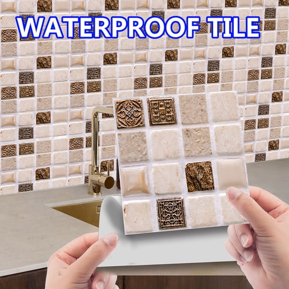 Fareti 10 Pcs 10x10cm Peel and Stick Tile Sticker for Bathroom Fireplace