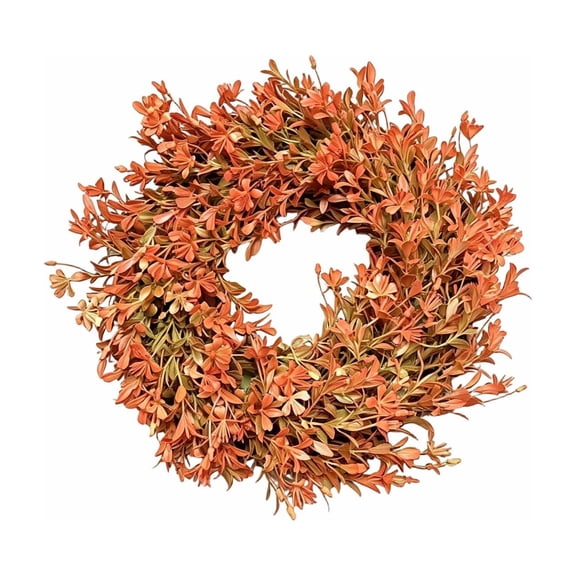 Fareti 12" Fall Front Door Boxwood Wreaths, Artificial Harvest Wreath
